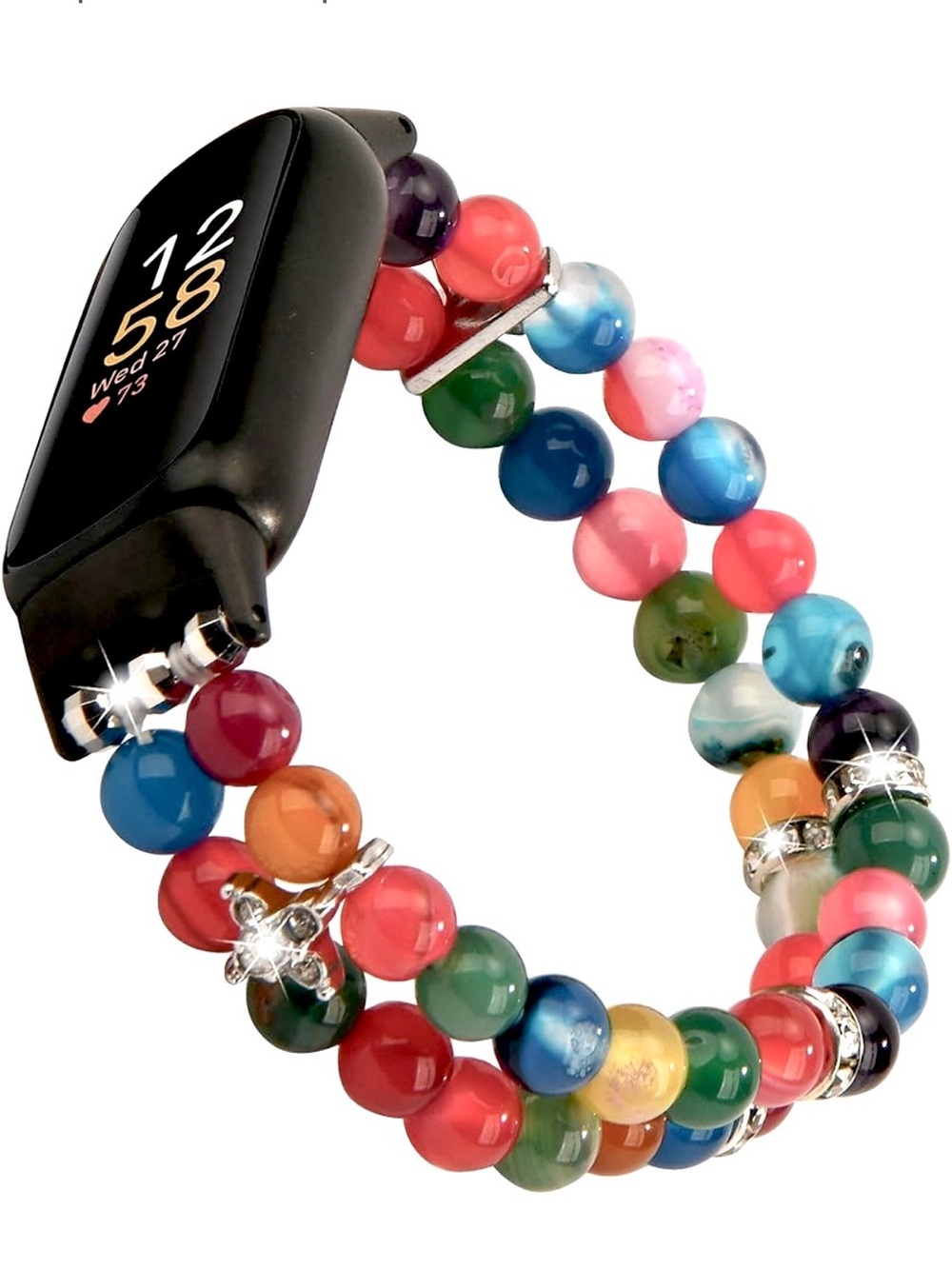 Fancy Beaded Stretch Replacement Wristband for Fitbit Luxe Fitness Tracker!